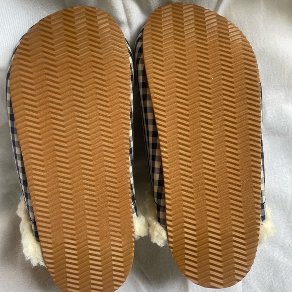 Land’s End navy and white gingham slippers with flower size 8 women’s - Picture 5 of 6